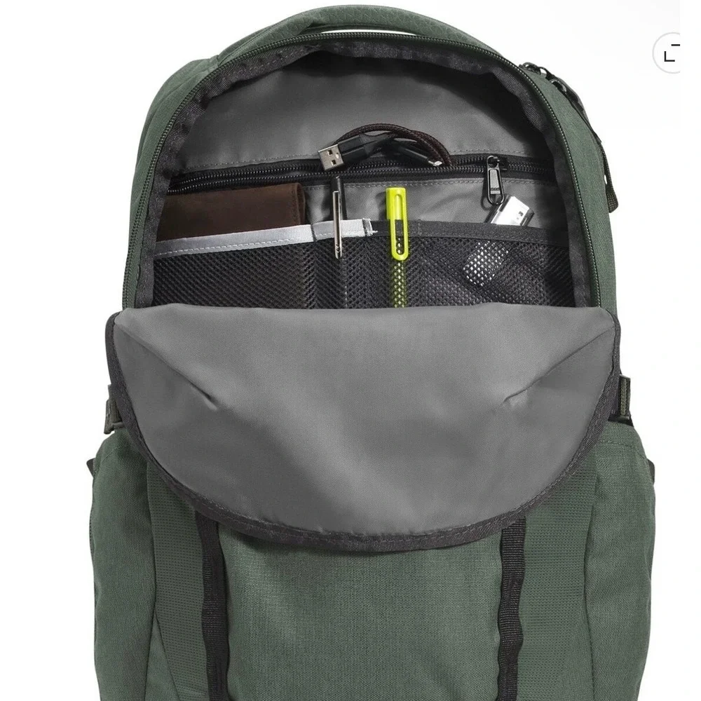 The North Face Pivoter Backpack Laurel Wreath Green Black NF0A3VXT Laptop Bag